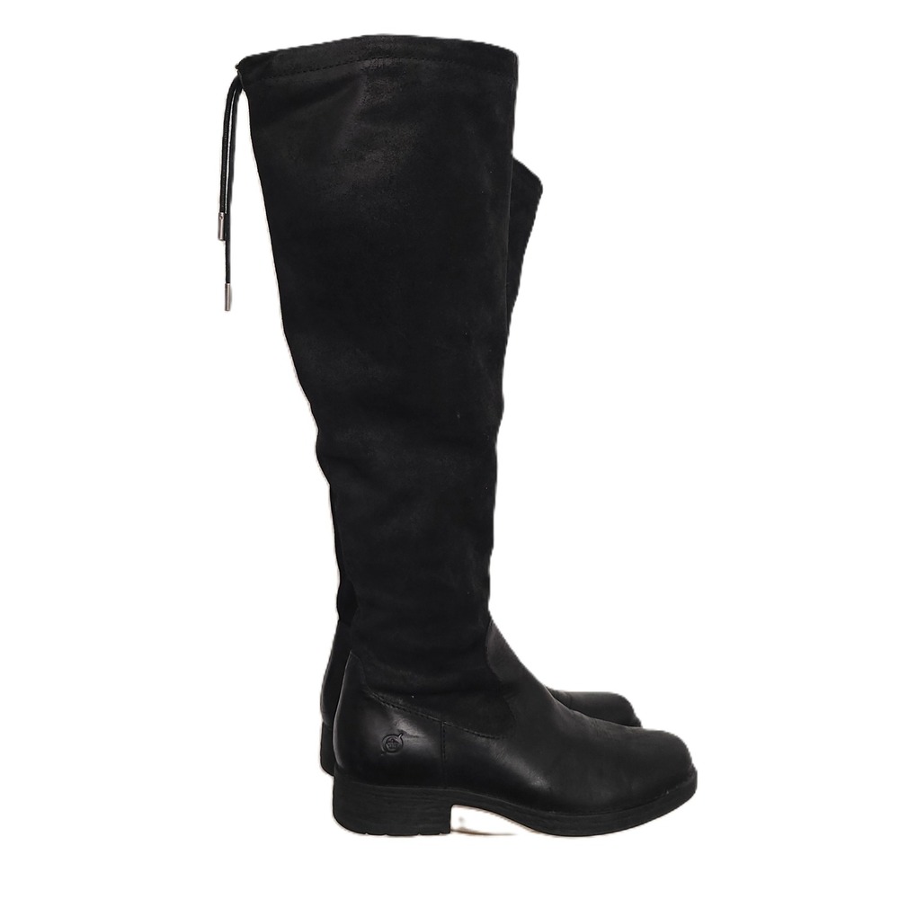 Born Laguna‎ US 6.5 Tall Knee High Black Riding Boots Leather Preppy Equestrian